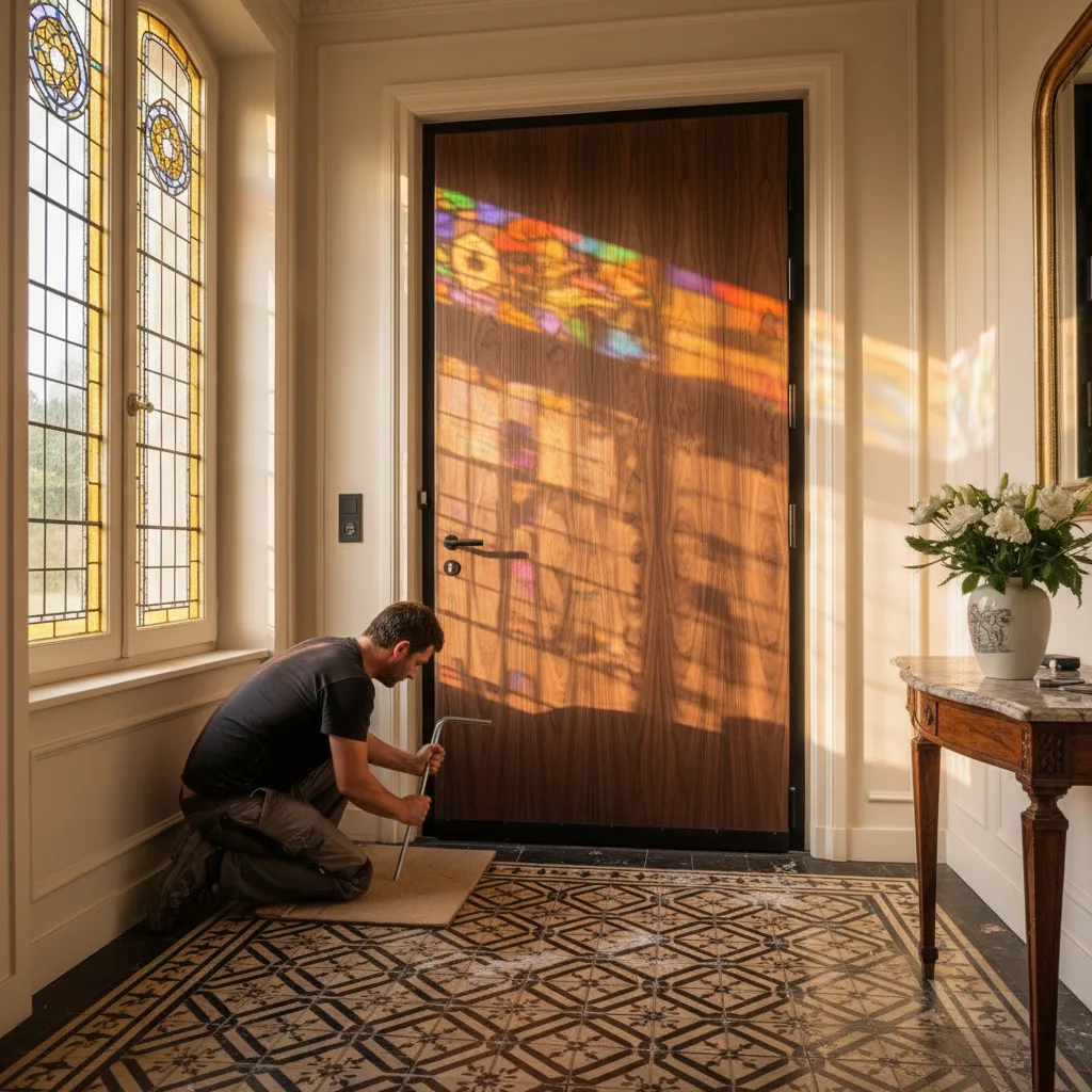Pose de porte blindée